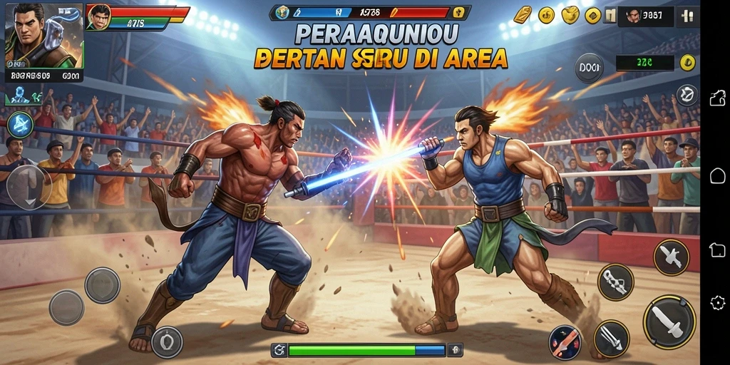 Tampilan seru gameplay ID6788 yang mendebarkan di arena pertarungan.