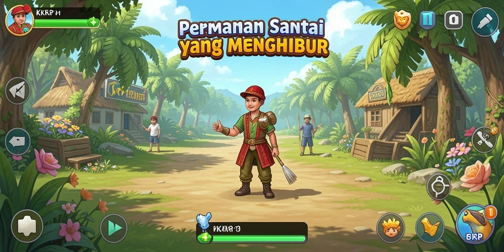Tampilan gameplay KKRP yang cerah dan menyenangkan.