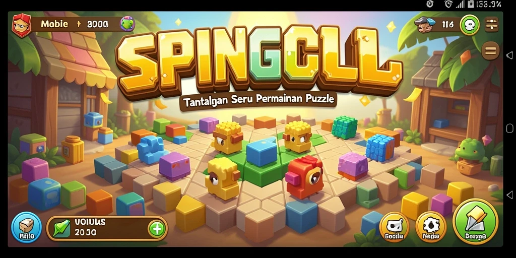Gameplay Puzzle SPINGOLD yang menarik dan menantang.