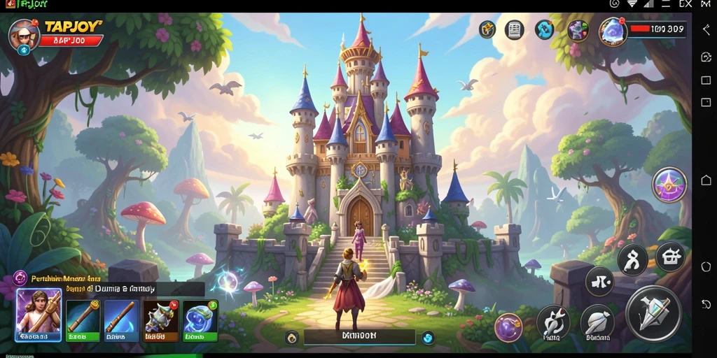 Menampilkan gameplay seru dari TAPJOY Tower Defense.